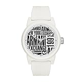 Armani Exchange Herren Analog Quarz Smart Watch Armbanduhr mit Silikon Armband AX1442