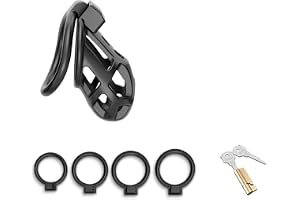 Manlig Multifunktionell Harts Fitness Skydd Bur, Manlig Svart Speciell Bur, 4 Olika Storlekar Ringar, GåVa FöR MäN - K + 7