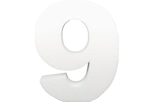 DecoPorex – Chiffre 9 de 40 cm en polystyrène pour Loisirs créatifs, fêtes et Anniversaires (9)