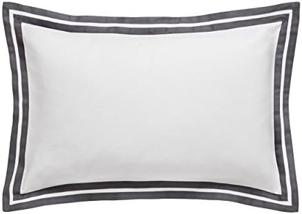 Peacock Blue Hotel Imperial Pillow Case, Oxford, Sateen, Graphite/White, Single