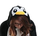 iKneu Pinguin Onesie Jumpsuits Kostuem Pyjama Oberall Hausanzug Kigurum Schlafanzug XL - 