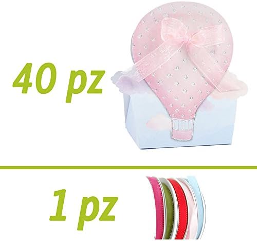 Splitting DIY Wedding Favours Kit | Birth or Christening Girl Balloon | Box Pink | Pack of 40 | 50 MT of Free Tape