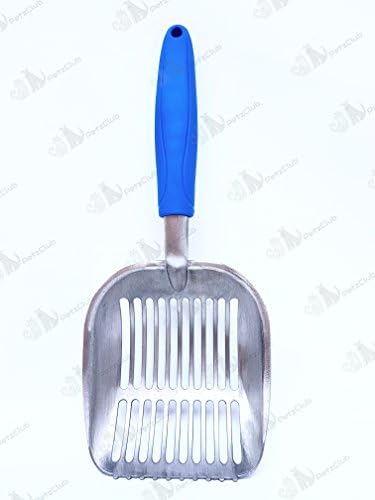 Metal Cat Litter Scoop Strong PetzClub , Aluminum Steel Litter Scoop, Long Handle Cat Litter Scoop, Durable Grip Sift Heavy Duty Cat Litter Scoop, Easily Remove Large Clumps