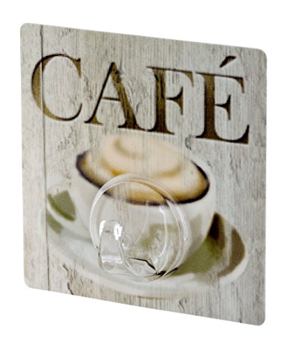 WENKO 4369300100 Static-Loc Wandhaken Uno Café – Befestigen ohne bohren, Kunststoff, Mehrfarbig - 3