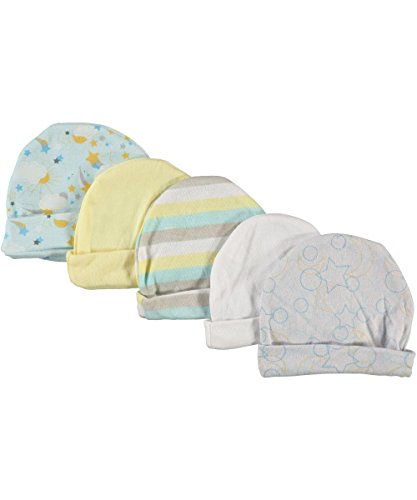 Snugly Baby "Starry" 5-Pack Caps - blue, 0 - 3 months