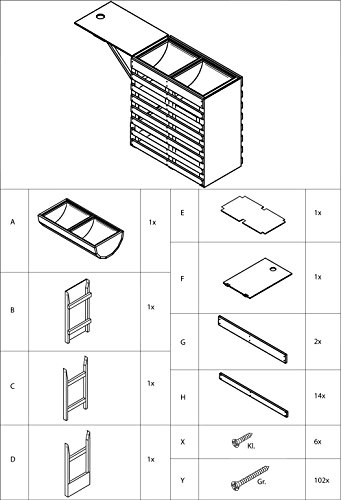 dobar rollbares XXL Hochbeet aus Holz mit Boden, Frühbeet Bausatz für Gemüse, Kräuter im Garten und Balkon, 115 x 45 x 75 cm, braun - 5