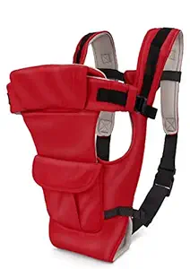 Chinmay Kids Baby Carrier Bag in 3-in-1 Ergonomic Adjustable Sling Kangaroo Design with Carrying Basket for Front & Back Use for Infant Child and Mother Travel - 0 to 2 Year (Red)