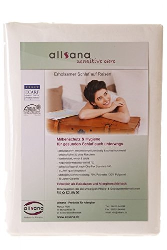 Allsana sensitive care Allergiker Schlafsack 100x220 cm ungefüttert, Hüttenschlafsack Reiseschlafsack