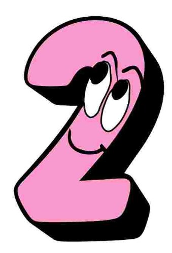 Pink Face Number 2 Sticker For House Door / Wheelie Bin / Dustbin - Choose Number