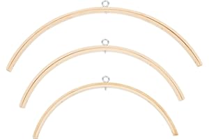 GOMAKERER 3 Pcs 3 Styles Bed Bell, Nursery Mobile Crib Bed Bell Wooden Wind Chime Hanging Diy Wooden Frame Ornaments Handmade Kit For Nursing Accessories Nurse Charms