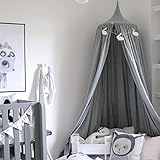 MultiWare Ciels de Lit Baldaquin Toile Décorative Anti-Moustique pour Bébé Enfant (Gris)