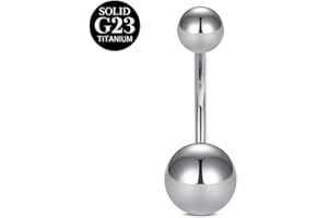 AceFun Piercing ombligo Titanio plata oro,6mm 8mm 10mm 12mm 14mm 16mm para mujer 1 pieza 14G Piercing Titanio ombligo Barbell Joyería Body Piercing corta curvada Joyas para cuerpo Piercings rectos