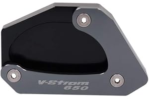HEIGOAL Soporte de extensión de caballete para motocicleta SUZUKI, placa de soporte para V-STROM 650/XT VSTROM 650 DL650 2012-2019 CNC (titanio)