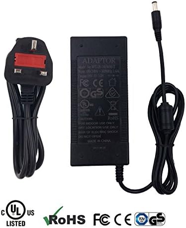 ZIUMIER AC to DC 24V 3A Power Supply Adapter,5.5mm x 2.1 mm Barrel Plug, 24V LED Driver for LED Strip Light,UK Plug,CE/TUV/GS/UL Approved