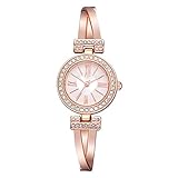 Armbanduhren Mode-Accessoires, Mode Damen Love Heart Round Dial r?mische Zahlen Quarz Strass Armbanduhr - Rose Gold + White
