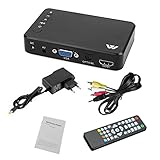 reproductor multimedia gratis para windows 7 Portátil 1080P HD Media Player, 3 salidas HDMI lector / VGA / AV, USB y tarjeta SD. Soporta varios de vídeo, música, imagen y formatos de subtítulos.