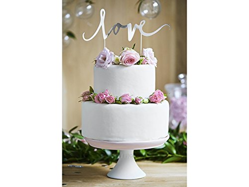 Kuchen Figur/ cake- topper „Love“ 17 cm silber - 2