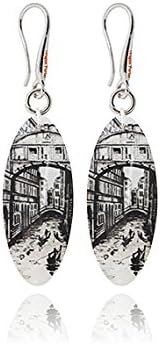 Venice City Graffiti and Graphite Earrings as Сontemporary Art