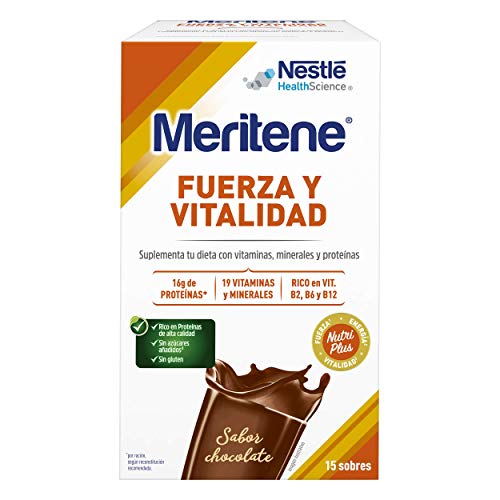 MERITENE de Nestlé Health Science - FUERZA Y VITALIDAD Batido Chocolate - Estuche (15x30g)