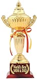 AARK INDIA Fibre Metal Mother and Father Trophy Award (Gold, Standard Size)