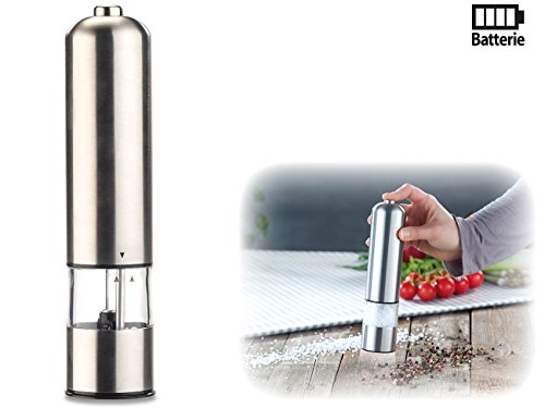 Rosenstein & Söhne Elektrische Salz- / Pfeffermühle mit Keramik-Mahlwerk, LED, 22,5 cm - 2