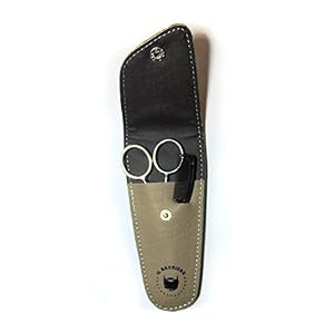 Professional Beard and Moustache Scissors (4.5 inch) for Men with Synthetic Leather Case and Mini Plastic Comb - Image 3