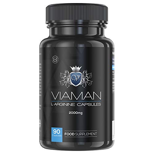 L-Arginina Pura Viaman - Aumenta Rendimiento Masculino - Potencia Crecimiento Muscular y Calidad de las Relaciones - Estimulador natural, Vasodilatador - Suplemento Deportivo - 160 Cápsulas 1000mg
