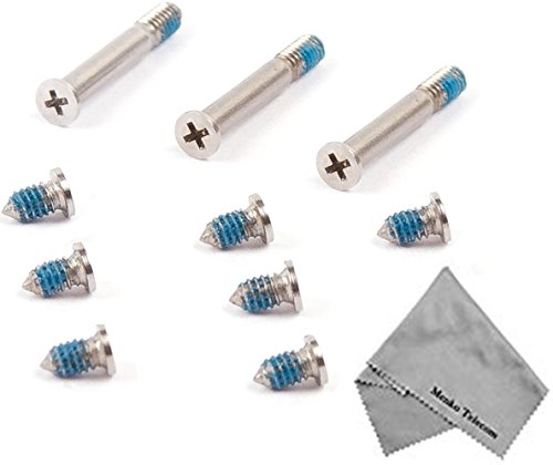 4 x Gummi Fuß Polster Ersatz Fuss Set mit 10 x Gehäuse Unterseite Schrauben (3 Lang und 7 Kurz) und P5 Schraubenzieher Kit Set für Macbook Pro A1278 A1286 A1297 13, 15 und 17 inch (Nicht für Retina Display) inkl. MMOBIEL Reinigungstuch - 5
