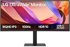LG UltraWide 34U650A-B.AEU (34 Zoll) 21:9 Curved UWQHD IPS Monitor, HDR10, 2X HDMI 2.0, Schwarz