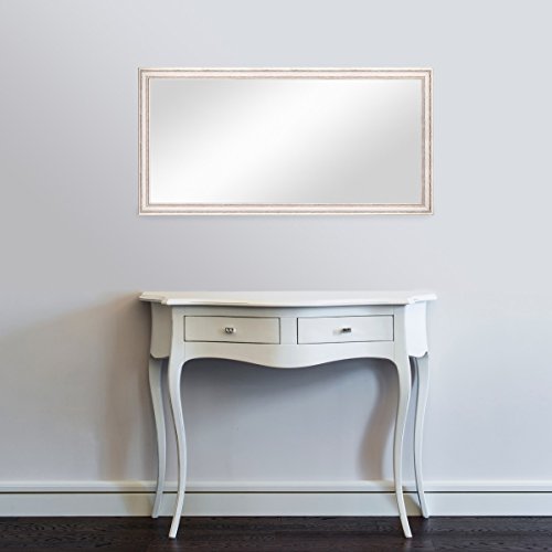 Wand-Spiegel 60×110 cm im Massivholz-Rahmen Landhaus-Stil Weiss / Spiegelfläche 50×100 cm - 4