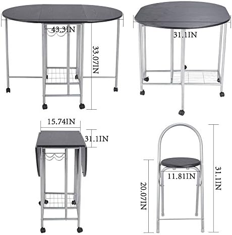 Unique Black MDF Steel Tube Butterfly Folding Dining Table Set with Four Chairs \ Furniture Home House Cabinet Desk Shelf Stand Dresser Seat Dining Living Room Chairs Table Contemporary Stylish Unique Ottoman Stuff Parents Kids Outdoor Indoor Sleeping Beside Office Hotel Entrance Decorative Special Large Big Small Durable Quality Couch Bedroom Modern Kitchen Gadgets Wood Solid