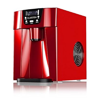 Klarstein Ice Volcano 2GR • Machine à glaçons • Réservoir d'eau de 2 litres • Compresseur haute capacité • Silencieuse • Panneau de commande intuitif • 2 tailles de glaçon au choix • Rouge