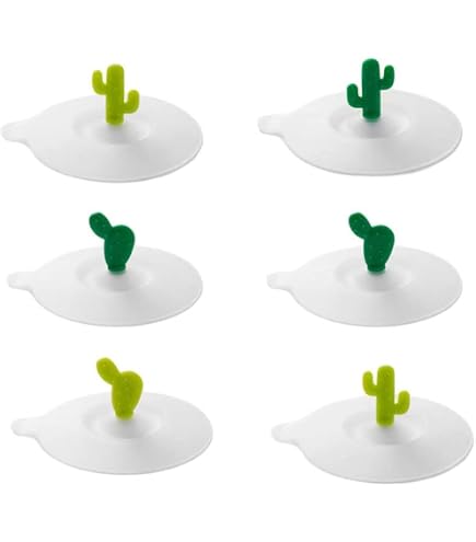 Ouligay 6 Coperchi In Silicone Per Tazze: Riutilizzabili, Colorati, Antipolvere (Ø 10 Cm)