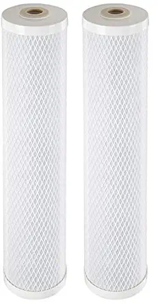 KRPLUS Activated Carbon Block Filter Cartridge 10 Micron 20 Inch White (Pack Of 2)