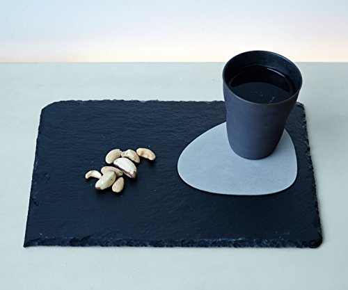 Lind DNA – Untersetzer – Glass Mat Curve 11x13cm Leder – hellgrau - 4