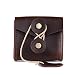 Produktbild Echtes Leder Kopfhörer Tasche Ohrhörer Hülle Kabel Draht Organisator Tragbar Etui Praktisch Zubehörteil Earphone Cord Wickeln Wickler, DUBENS Vintage Mini Münzbörse Kleingeldbörse Geldbeutel (Braun)