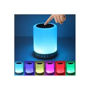 Rubazi LED Touch Lamp Bluetooth Speaker, Wireless HiFi Speaker Light, USB Rechargeable Portable with TWS Wireless Portable Mood Lamp Speaker