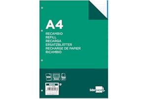 Recambio liderpapel a4 100 hojas 100 g/m2 rayado nº 46 4 taladros