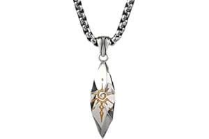ARHZ Collier Homme - Chaine Acier Inoxydable - Collier Argent - Pendentif Météorite - Cadeau Fête des Pères