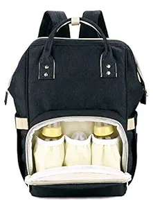 House of Quirk Baby Diaper Bag Maternity Backpack with Stroller Hooks + Attached Pouch (Blue/Pink)