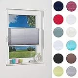 Moderne Crushed Optik K-home Klemmfix-Plissee 80 x 130 cm (B x L) Grau Lichtschutz +++ Moderne Crushed Optik +++