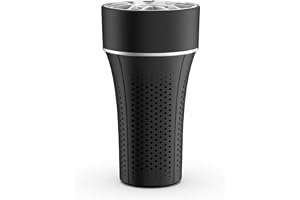 Reffair AX50 Car Air Purifier [New - Patented] with H13 True HEPA Filter | Cleaner Air in Smog & Traffic | Removes PM2.5, Smoke & Odour | Carbon + Plasma Ionizer + UVC | Aroma Diffuser (Black)