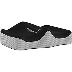 Feagar Coussin de Siège en Mousse à Mémoire, Coussin Orthopédique Coccyx Sciatique Soulager les douleurs, Ergonomique Coussin Anti Escarres pour Chaise Bureau Auto Voiture Fauteuil Roulant, Noir