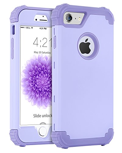 iPhone 6 Case, iPhone 6S Case, BENTOBEN 3 In 1 Hybrid Hard PC & Soft Silicone Heavy Duty Rugged Bumper Shockproof Anti Slip Full-Body Protective Case for iPhone 6/iPhone 6S (4.7 inch), Purple