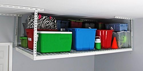 MonsterRAX Overhead Heavy Duty Garage Storage Rack , 4' x 8'/24", White by MonsterRAX