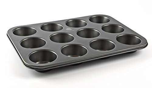 Premium Metall Muffinförmchen für 12 Muffins | BPA-frei und Antihaftbeschichtung | spülmaschinenfeste Muffinform | leicht zu reinigen | Cupcake und Brownie Backform - 3