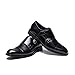 Produktbild CATEDOT Herren Freizeitschuhe Oxfords Leder Doppel Monk Strap Classic Business Oxford Schuhe (Color : Black, Size : 43EU)