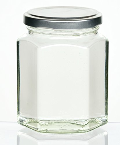 Flaschendiscount 18 leere sechseckige Einmachgläser „Hexagon“ 196 ml incl. Drehverschluss Silber, Vorratsgläser, Marmeladengläser, Einkochgläser, Gewürzgläser, Einweckgläser - 2