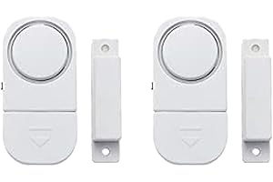 PCTC 2 Pack Door Alarms for Home Security, Door and Windows Safe Sensor Alarm System for Home Security, Door Window Alarm Sensors for Garage Prevent Robbery (With Battery)