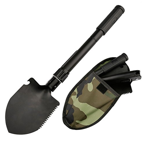 Preisvergleich Produktbild A-szcxtop Multifunktionale Klappspaten mit Tragetasche Schaufeln pickax Säge Flaschenöffner Kompass 5 in 1 Edelstahl Spaten Outdoor Werkzeug für Camping Wandern Exploring Garten